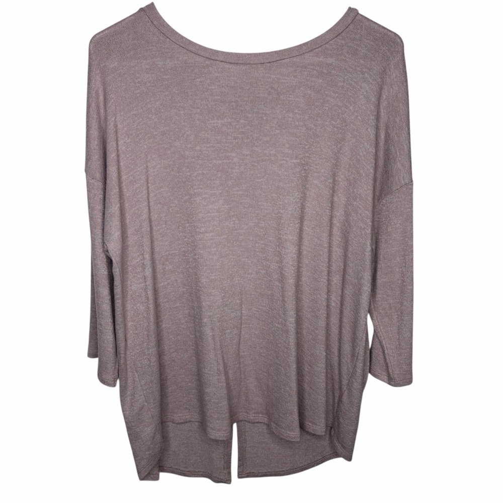 Bobeaux split back mauve 3/4 sleeve top M